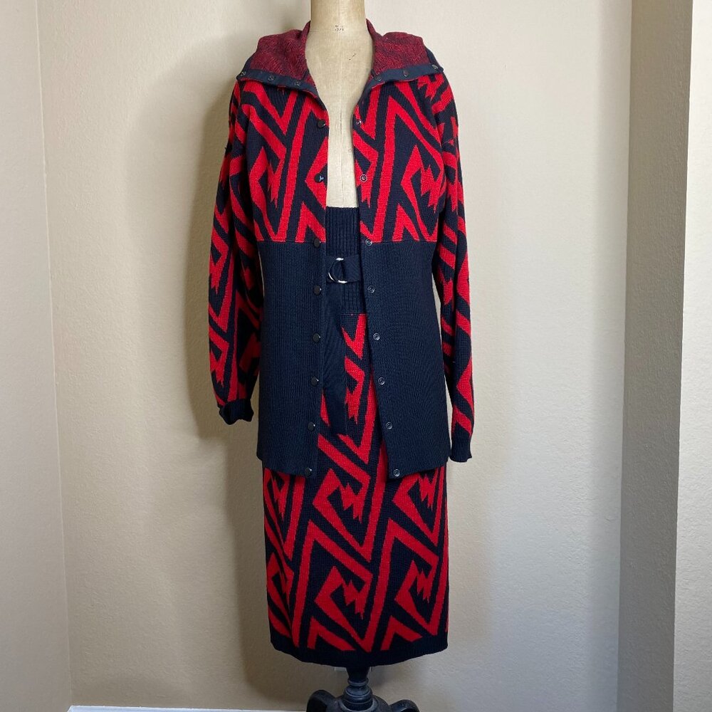 vintage dorothee bis sweater skirt 2 piece set (france size 2/3)